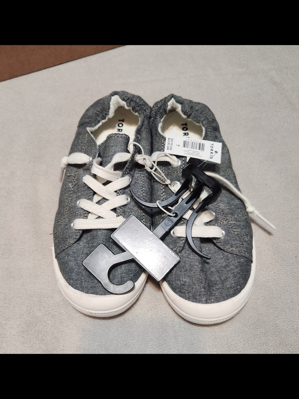 torrid Grey Canvas Lace-Up Sneakers with White Soles